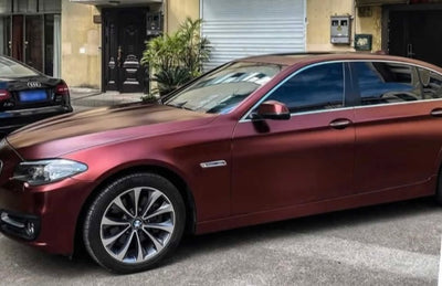 Satin Metallic Burgundy red