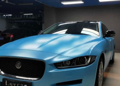 Satin metallic sky blue