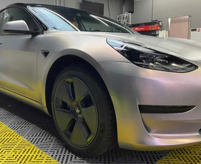 Diamond matte candy flip gray to red