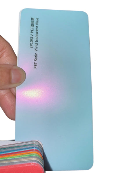 Satin vivid iridescent blue