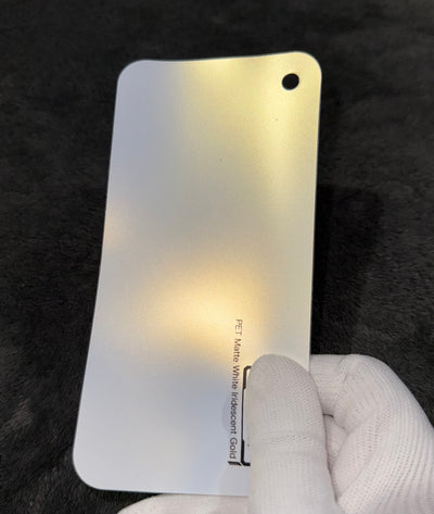 Matte White Iridescent Gold
