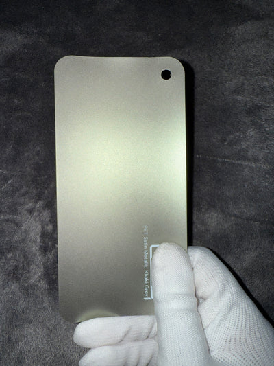 Satin Metallic Khaki Gray